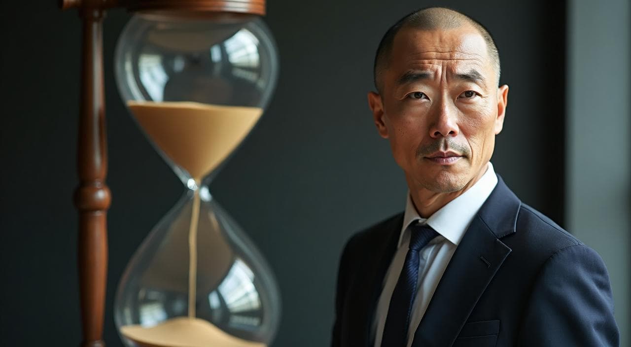 AGA治療と転職のタイミングを計り、限られた時間を自己投資に使うビジネスマンのイメージ