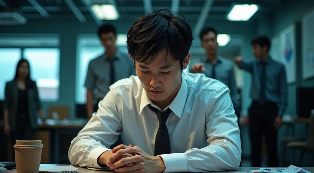 職場で同僚や上司から外見（薄毛）をいじられ、強い精神的ストレスを感じている男性