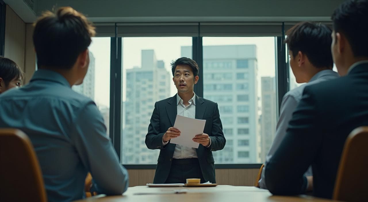 職場で高身長の同僚に見下ろされ、低身長ゆえに理不尽になめられて悔しい思いをする男性