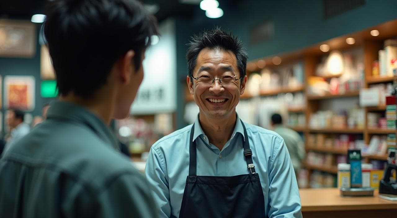 真面目に接客しているのに「顔が怖い」と誤解され、無理な作り笑いに疲弊する男性